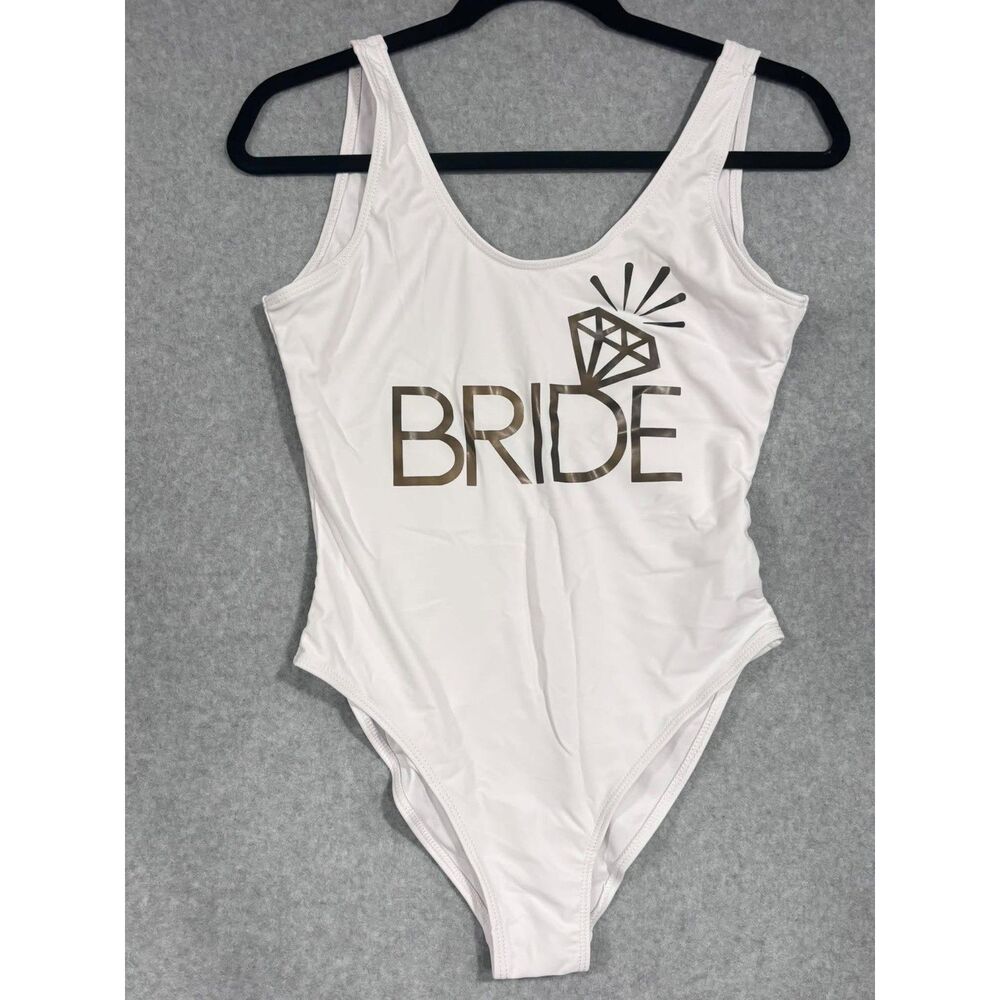 Bride to Be Squad Women One Piece Swimsuits Letter Print Swimwear Size M